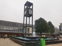Stevenage Train Station to Town Square Fountain and Clock Tower