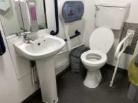 M62 - Hartshead Moor - Eastbound - Welcome Break - Accessible Toilet (Right Transfer)
